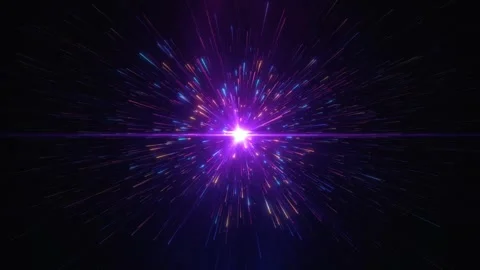 Abstract light streaks and glowing particles in space Stock Footage 341735562