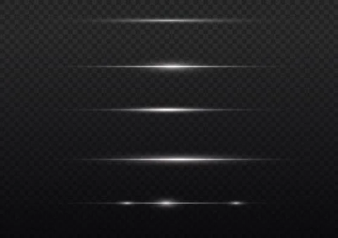 Abstract Light Streaks Collection on Dark Background Stock Illustration