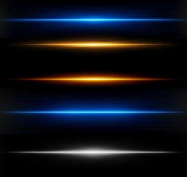 Abstract Light Streaks Collection on Dark Background Stock Illustration