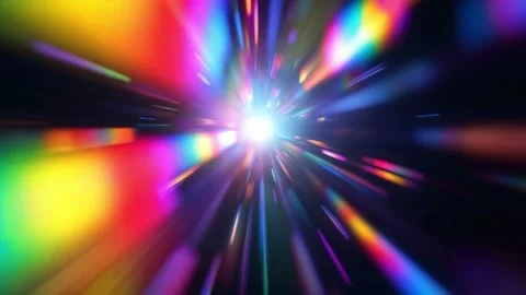 Abstract light streaks converging at a central point, creating a dynamic and Stock Footage 311455573
