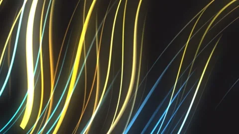 Abstract Light Streaks: Dynamic Neon Trails on Dark Background, Motion Blur Stock Footage 333465144