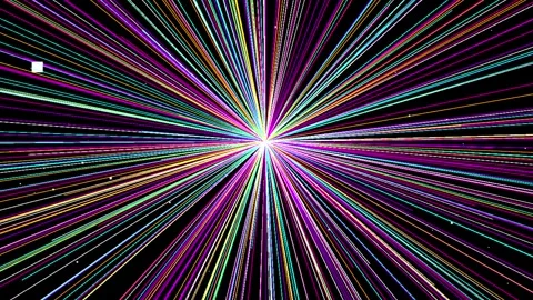 Abstract light streaks emanating from a central point with subtle camera zo.. Video stock 346219521