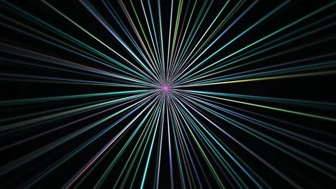 Abstract Light Streaks Exploding from Center on Black Background. Stock Footage 334494485