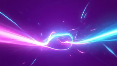 Abstract Light Streaks Flowing Dynamically on Purple Background Stock Footage 314241910