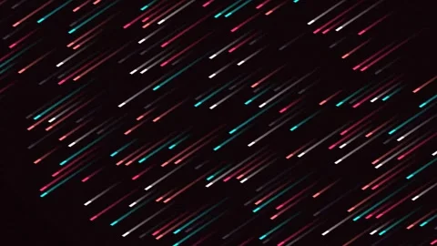 Abstract Light Streaks Moving Across Dark Background in Colorful Neon Ribbons Stock Footage 327603031