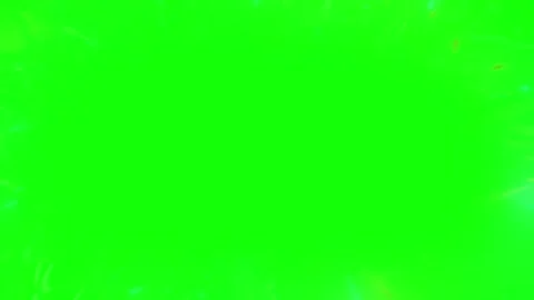 Abstract light streaks radiating from center against vibrant neon green Stock Footage 345214097