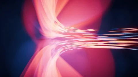 Abstract light stream tunnel flows dynamically in dark blue background 스톡 동영상 327249572