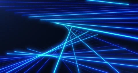 Abstract light stripes from lines and dots of particles of glowing swirling Stock Footage 255299861