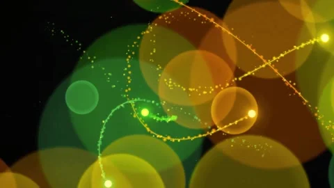 Abstract light trail loop animation with glowing orbs Stock Footage 340003488