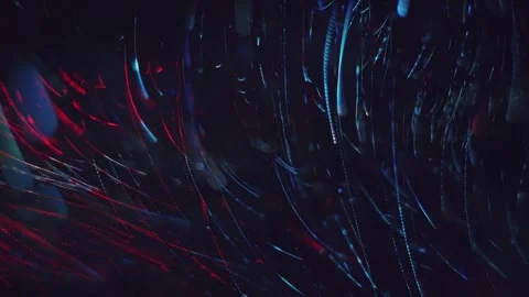 Abstract light trails and particle explosion in motion. Dynamic digital backgrou Stock Footage 340456447
