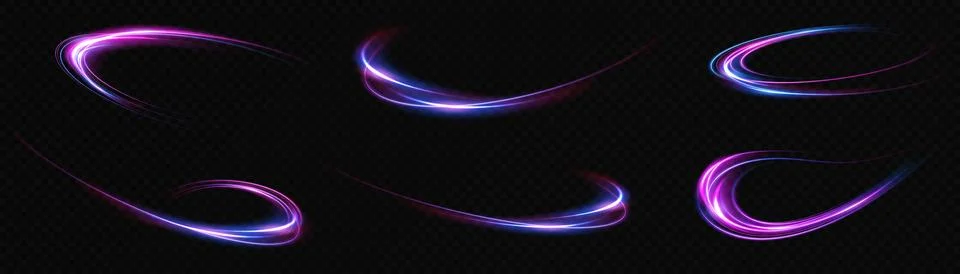 Abstract Light Trails on a Dark Background for Engaging Dynamic Visual Ilustração Stock
