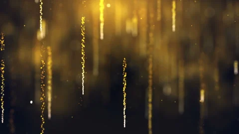 Abstract Light Trails with Golden Bokeh in a Mystical Night Atmosphere Stock Footage 341780445