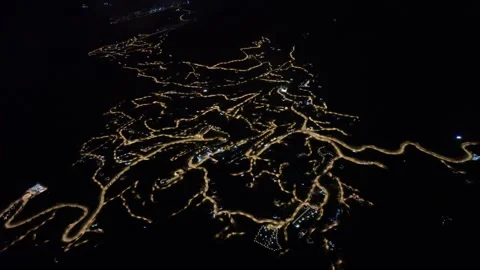 Abstract Light Trails at Night on a Dark Background Stock Footage 341970547
