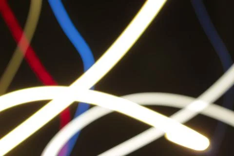 Abstract Light Trails with Slow Shutter Speed and Blur Effect, Featuring Red, Stock Photos