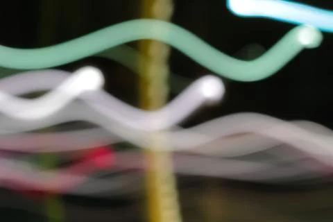 Abstract Light Trails with Slow Shutter Speed and Motion Blur Effect for Dyna Foto stock