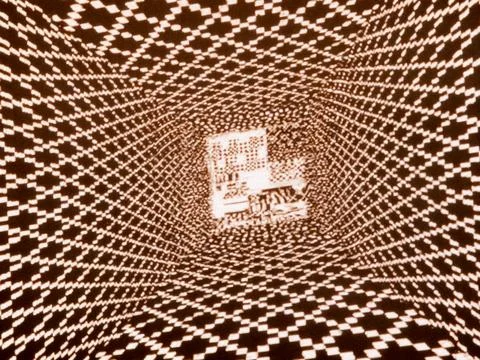 Abstract light tunnel with repeating pattern Stock Photos