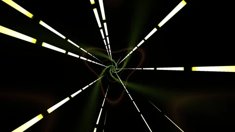 Abstract Light Tunnel with Streaking Yellow and White Lines. Stock Footage 334494697