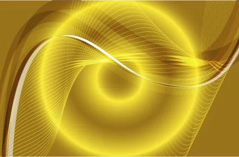 Abstract light wave golden background Stock Illustration
