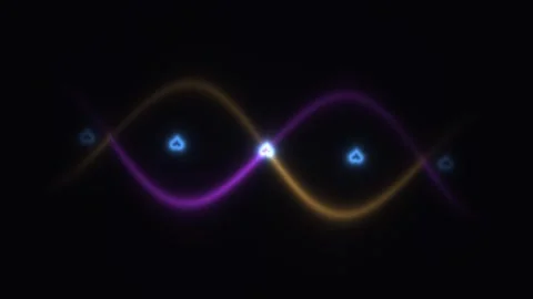 Abstract light waves with geometric shapes in dark Stock Footage 338230801