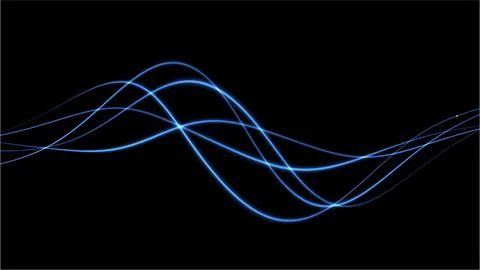 Abstract Light Waves in Motion with Blue and White Lines. Illustrazione stock