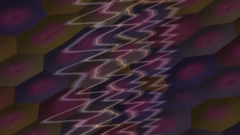 Abstract Light Waves Moving Across Colorful Hexagonal Tiles in Dynamic Visu.. Stock Footage 337916238