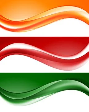 Abstract light wavy lines set Stock Illustration