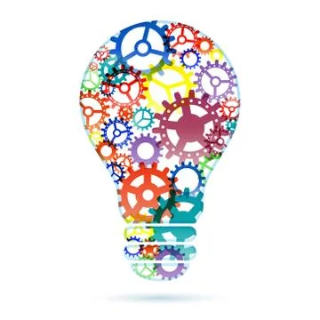 Abstract lightbulb from gears Stock Illustration