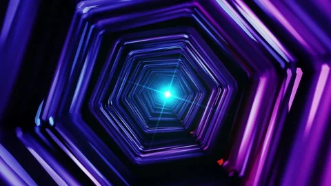 Abstract Lighten Neon Loop Tunnel Stock Footage 154241100