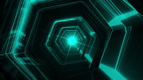 Abstract Lighten Neon Loop Tunnel Stock Footage 154241107