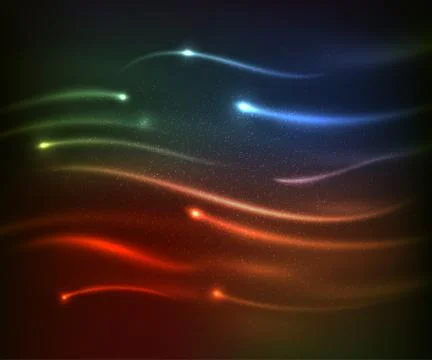 Abstract lighting effects with colorful waves Stock-Illustration