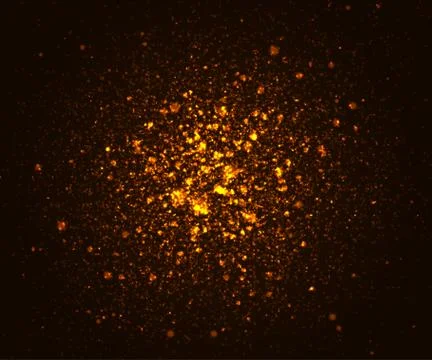 Abstract lighting effects with gold glow particles Stock Illustration