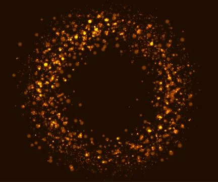 Abstract lighting effects with gold glow particles Stock-Illustration