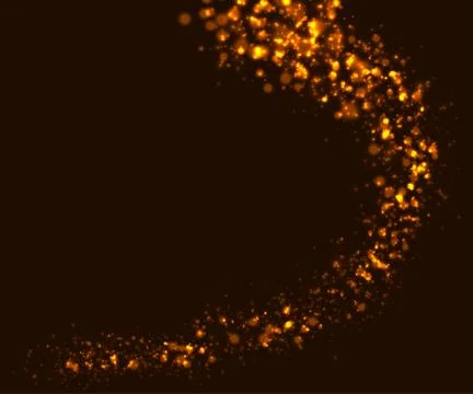 Abstract lighting effects with gold glow particles Illustrazione stock