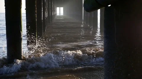 Abstract Lighting Underneath Southwold Pier, Southwold Stock Footage 71733763