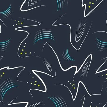 Abstract lightning and dots seamless pattern Stock Illustration