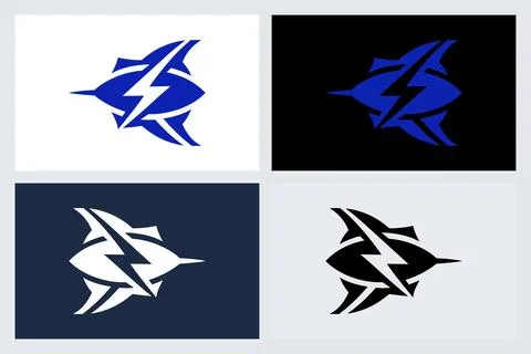 Abstract Lightning Bolt and Eye Logo Symbol Set Illustrazione stock