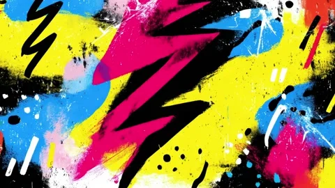 Abstract Lightning Bolt Background With Magenta Zigzag on Yellow and Blue 動画素材 315511920