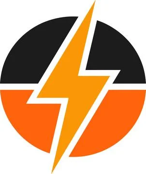 Abstract lightning bolt logo, energy symbol, power icon, circular design イラスト素材