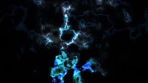 Abstract lightning bolt storm with electric blue and turquoise colors Stock Footage 337226791