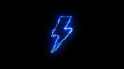 Abstract lightning bolt symbol pulsing with blue electric digital distortio.. Stock Footage 329145095