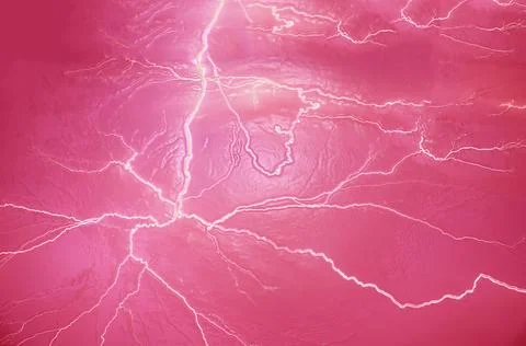 Abstract Lightning Patterns Displayed on a Pink Background Stock Photos