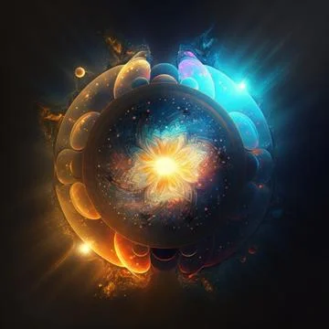 Abstract lights background flower glory radiance bright holographic design .. Illustrazione stock