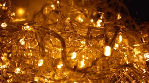 Abstract lights background. LED Lighting, Colourful festoons, New Year Video stock 89694244