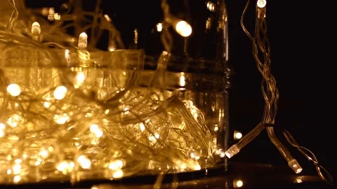 Abstract lights background. LED Lighting, Colourful festoons, New Year Stock Footage 89694508