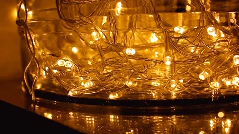 Abstract lights background. LED Lighting, Colourful festoons, New Year Video stock 89694641