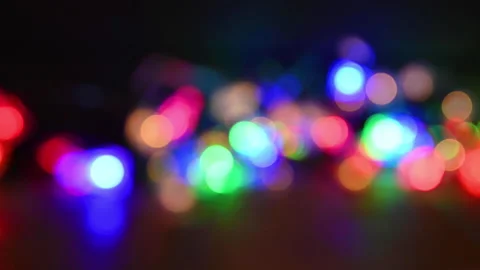 Abstract lights Christmas Tree bokeh background, defocused lights. Stock Footage 142992166