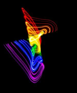 Abstract lights pattern with rainbow colors. Sore curved lines. Equal rights  库存插图