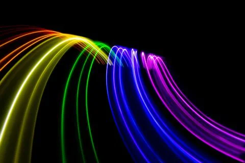 Abstract lights pattern with rainbow colors. Sore curved lines. Equal rights  库存插图
