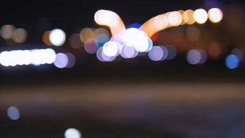 Abstract lights of traffic in the night. Blurred, not in focus, intentionally Video stock 73270253