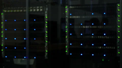 Abstract lights of working data server Video stock 42488886